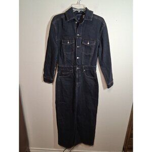 NWT Universal Thread Denim Maxi Dress Black Wash Jean Women's Size 4
